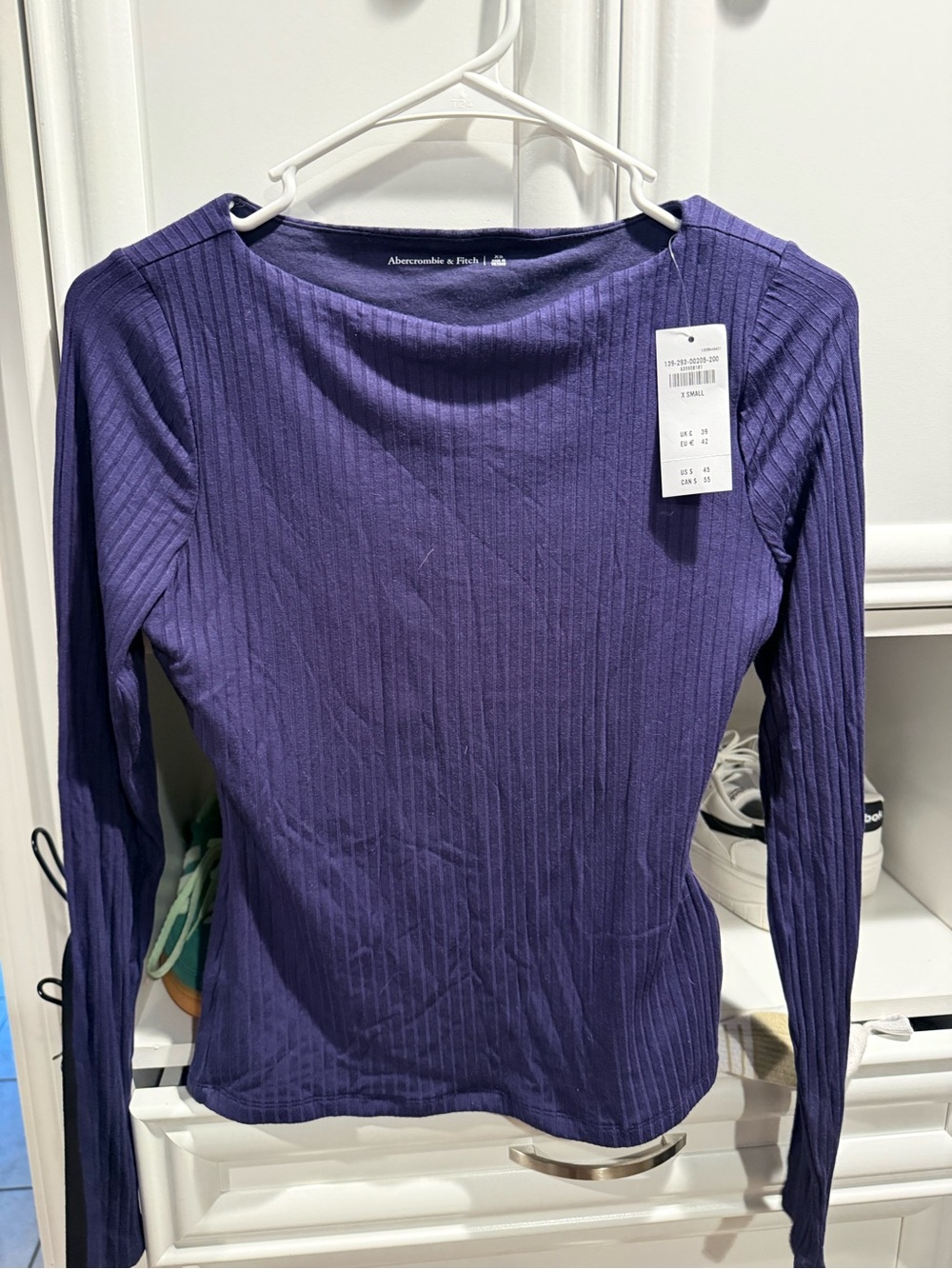 Abercrombie & Fitch Ribbed Long-Sleeve Top - indigo